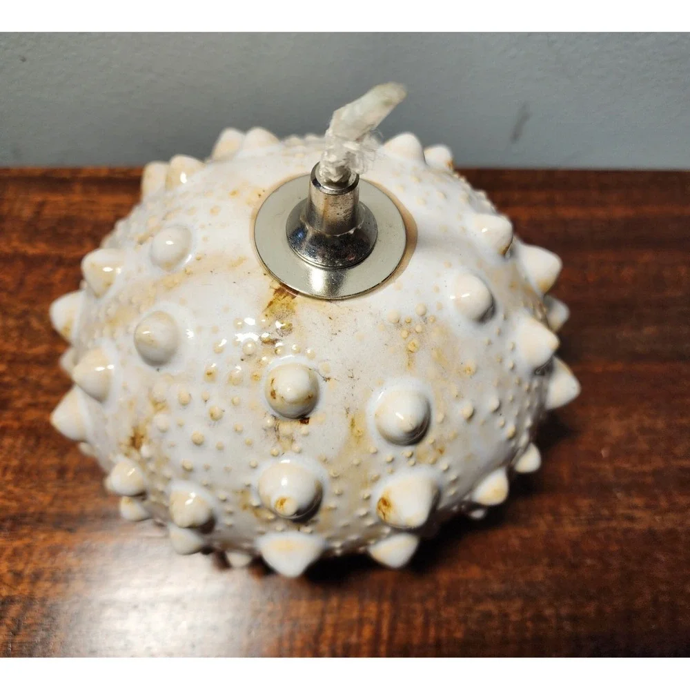Pier 1 Ceramic SEA URCHIN Oil Lamp Nautical